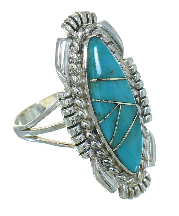 Turquoise Authentic Sterling Silver Southwestern Ring Size 7-3/4 QX85122